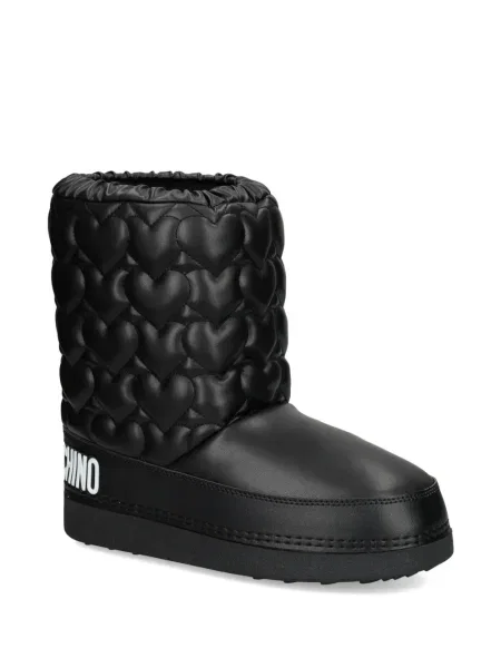 Matlasat botine Love Moschino cu imagine negru