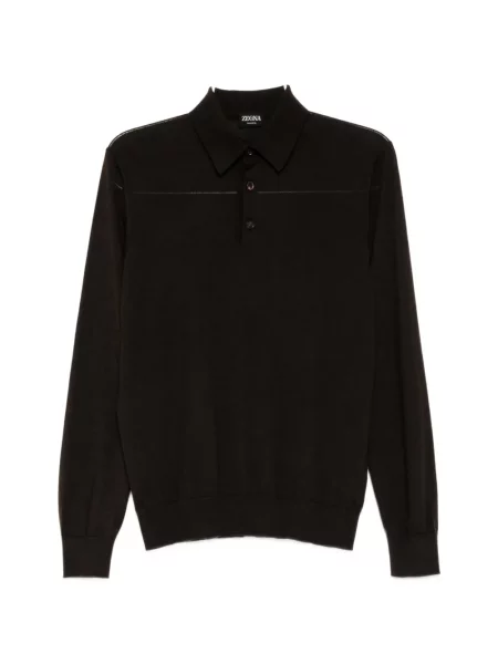 Lung tricou polo Zegna maro