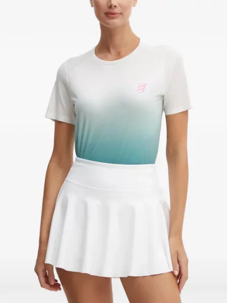 Tricou Compressport cu gradient alb