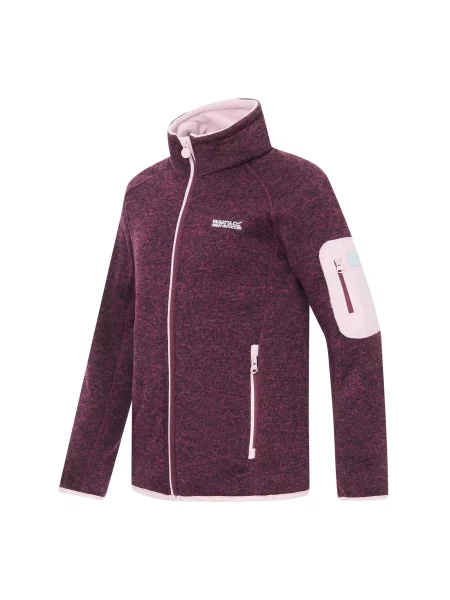 Bluza Newhill Junior z zamkiem błyskawicznym i polarem Marl różowa