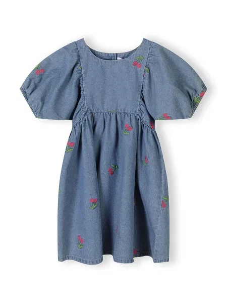 MINOTI Rochie albastru denim / verde roșu