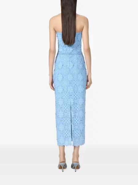 Rochie midi Costarellos cu broderie albastru