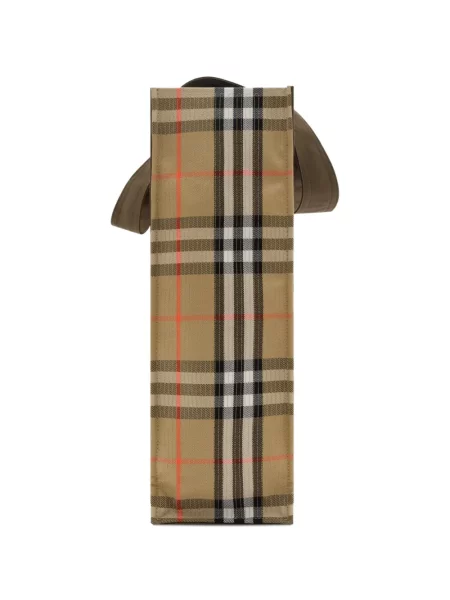 Geantă Burberry în carouri maro