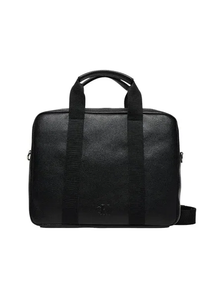 Geantă Calvin Klein Webbing Strap Laptop Computer Bag Black Universal negru