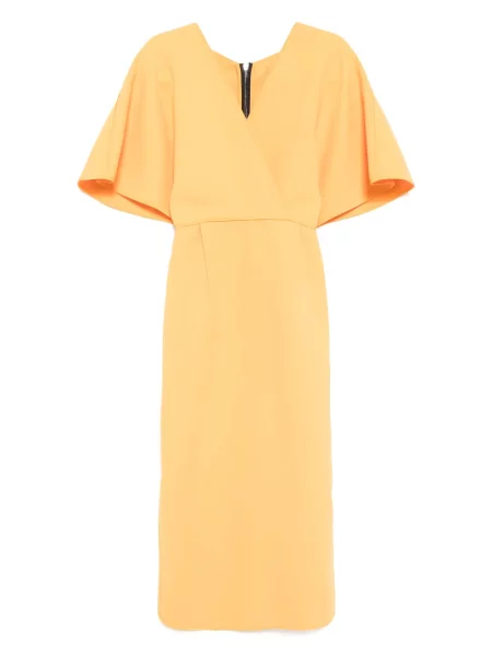 Rochie mini Maticevski cu decolteu în V cu mâneci scurte scurtă galben