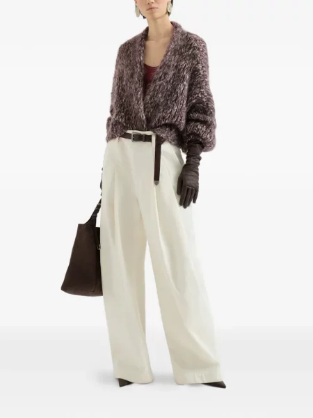 Top Brunello Cucinelli din satin maro