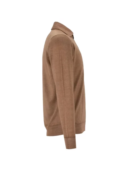 Lung tricou polo Fedeli maro