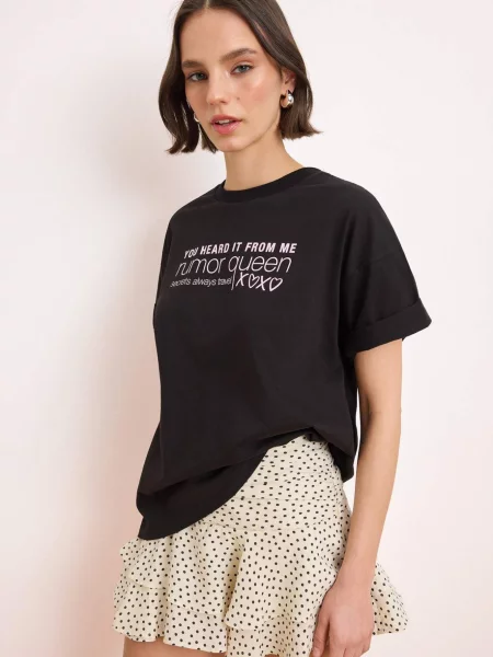Trendyol Tricou negru alb