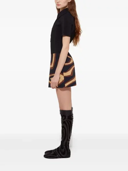 Rochie mini Pucci cu imagine scurtă de costum negru
