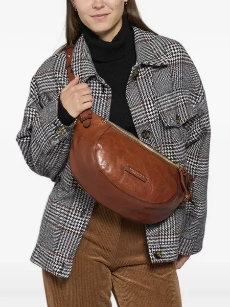 Kožna crossbody torbica The Bridge s autogramom smeđa