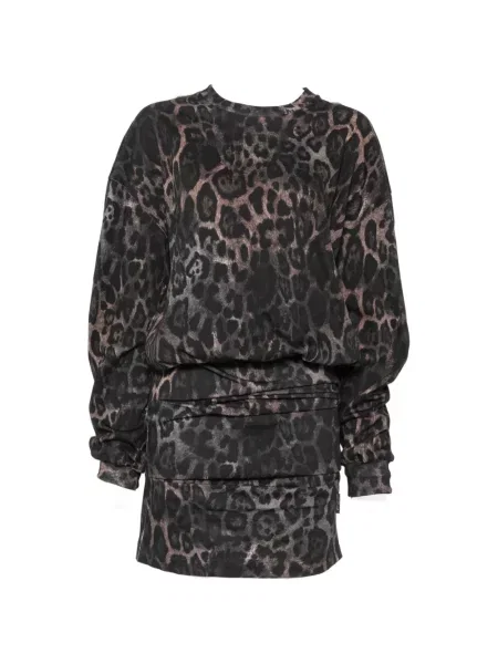 Rochie mini Just Cavalli cu imagine cu model leopard negru