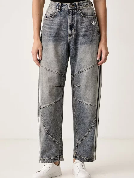 Adidas Originals blugi relaxed fit pentru femei Denim Barrel albastru