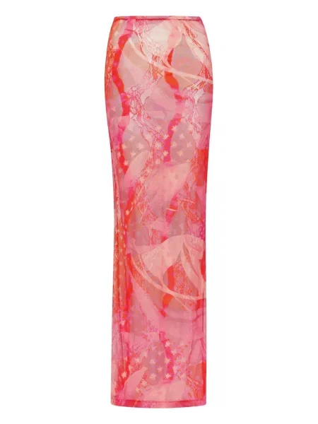 Maksi spódnica maxi Donde Esteban z siateczką pomarańczowa