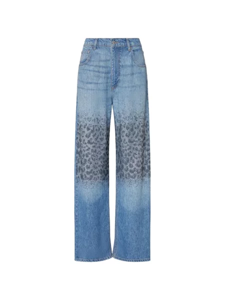 Stras blugi Liu Jo cu model leopard albastru