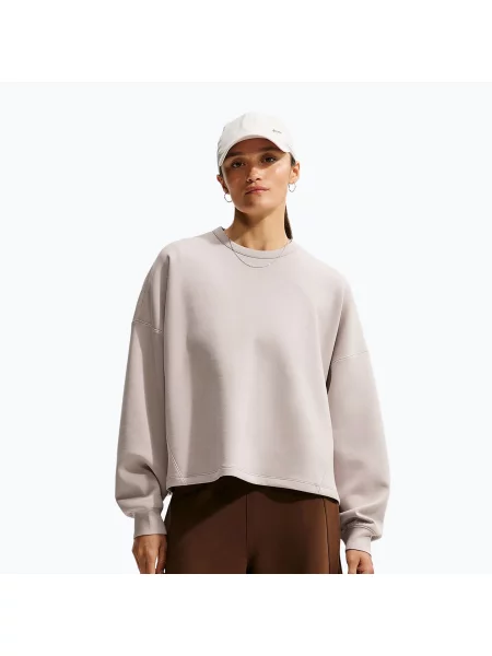 Bluză de antrenament pentru femei Nike ImpossiblySoft Cream Ii/Cream Ii/College Grey gri