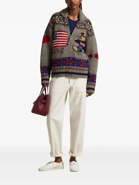 Slip de baie Polo Ralph Lauren alergare cu cordon cu imagine alb