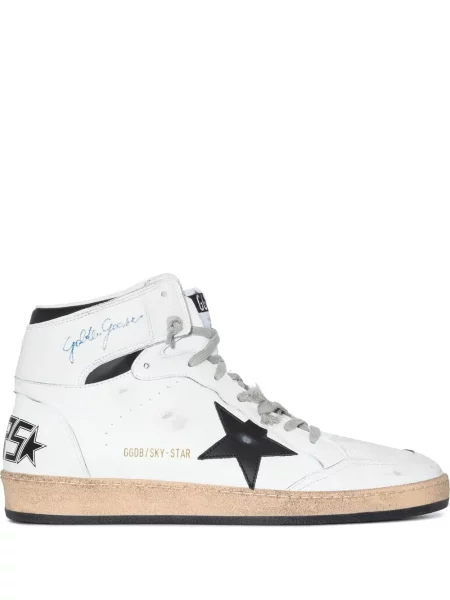 Sneakerși Golden Goose cu șireturi din dantelă alb