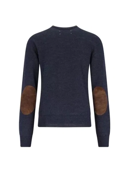 Sweter Maison Margiela z okrągłym dekoltem niebieski