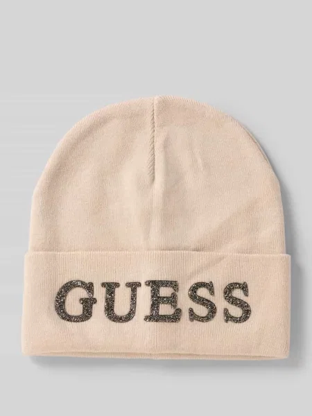 Czapka beanie z mieszanki Guess różowa