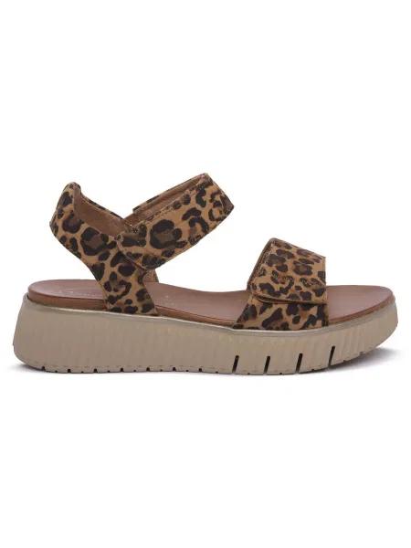Pantofi Tamaris cu model leopard bej