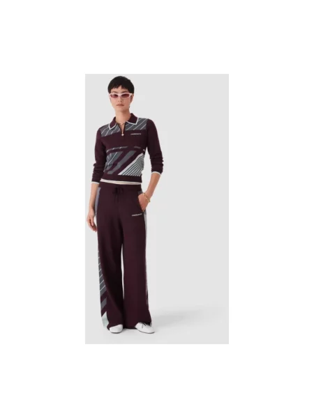 Sweter Casablanca wełniany z długim rękawem do tenisa fioletowy
