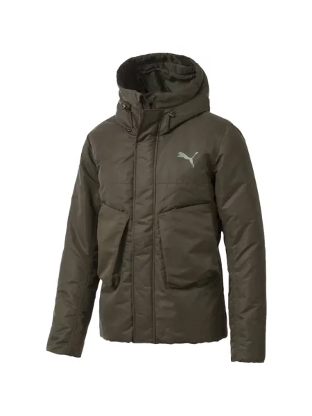 Geacă Puma streetstyle cu autograf verde