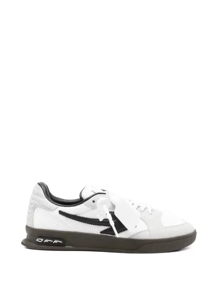 Sneakerși Off-white cu șireturi din dantelă alb