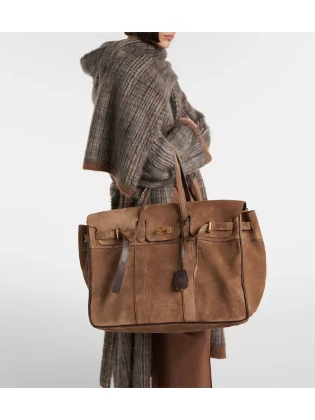 Shopper torbica Brunello Cucinelli iz semiša rjava