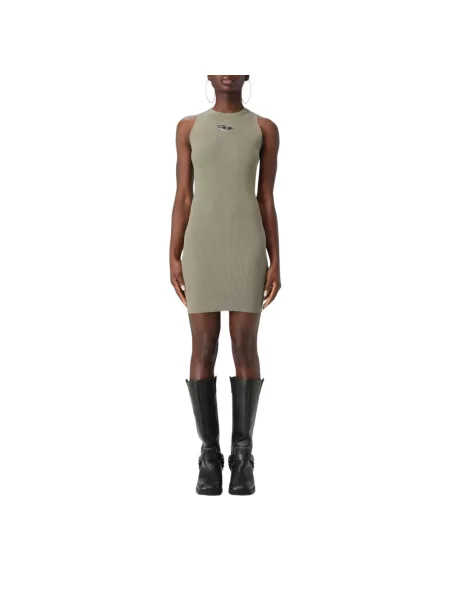 Dzianinowa mała mały sukienka mini Diesel zielona