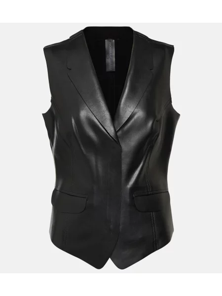 Vestă Norma Kamali din piele negru