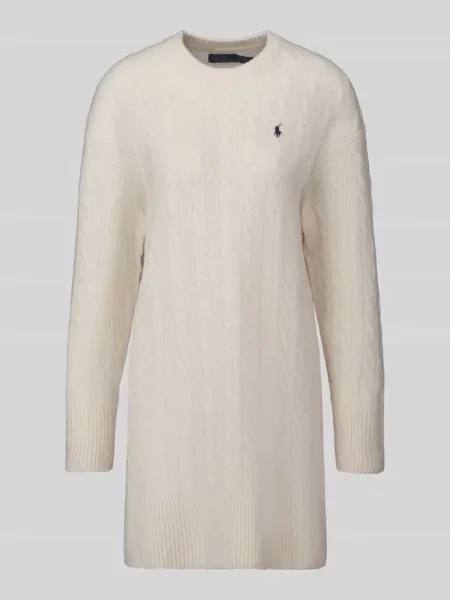 Sukienka z dzianiny z mieszanki wełny i kaszmiru Polo Ralph Lauren biała
