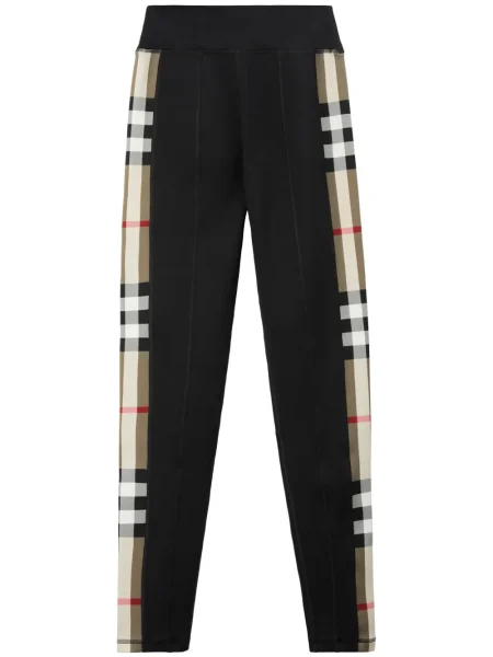 Legginsy Burberry w kratę z dżerseju czarne