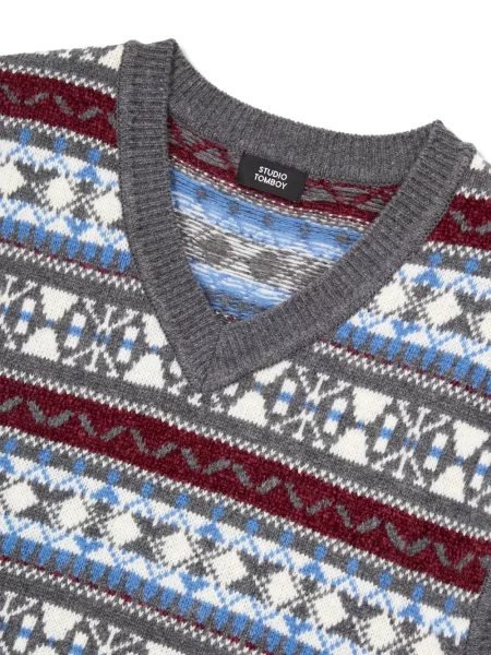 Vestă Studio Tomboy cu imprimeu geometric gri