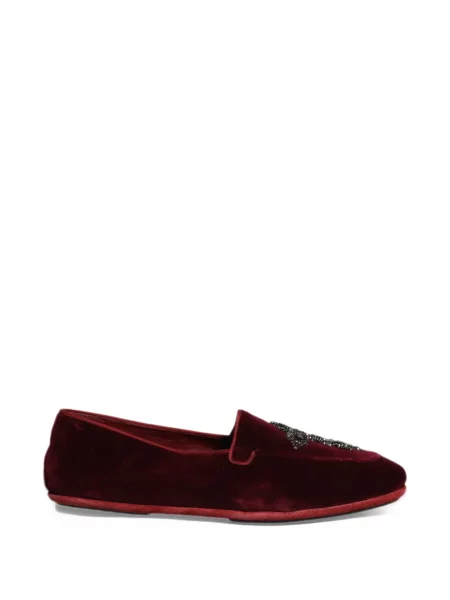Semišové loafers Dolce & Gabbana červené