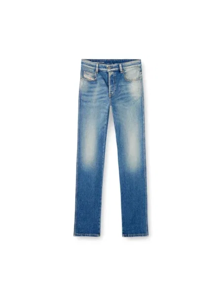 Jeansy straight leg Diesel niebieskie