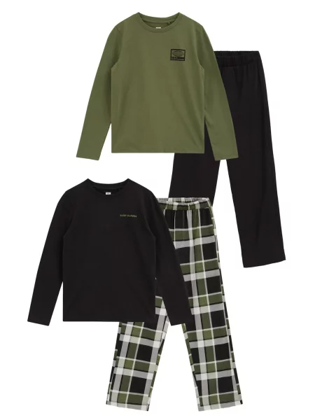WE Fashion Pijamale gri deschis / oliv negru