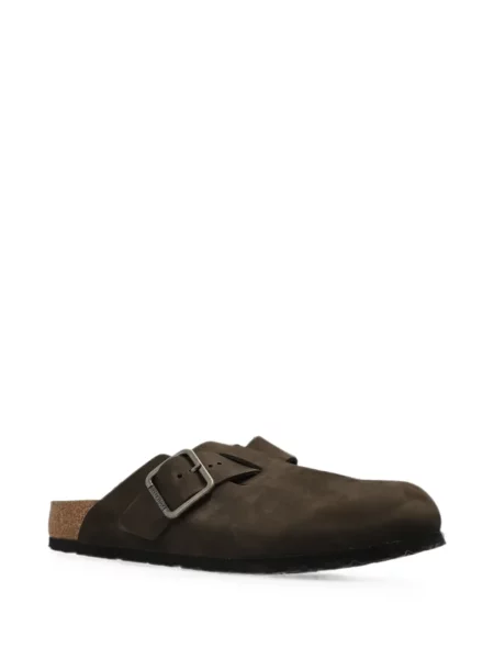 Papuci tip mules Birkenstock cu cataramă maro