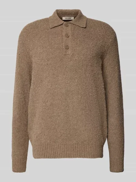 Koszulka polo o kroju relaxed fit z dzianiny z mieszanki bawełny model ‘DALE LIFE’ Only & Sons beżowa