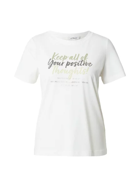 S.Oliver Tricou kaki / oliv / murdar alb