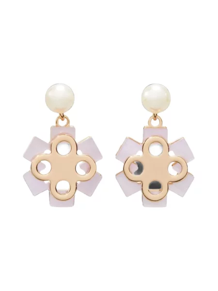 Kolczyki Tory Burch białe