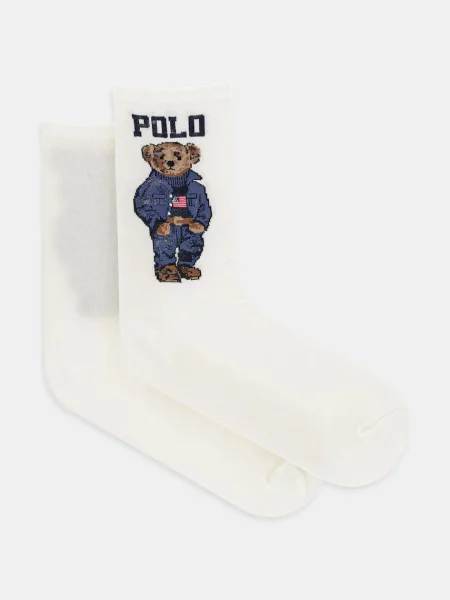 Șosete lungi Polo Ralph Lauren Alb bej
