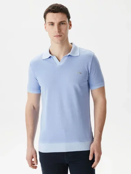 Поло Lacoste голубое