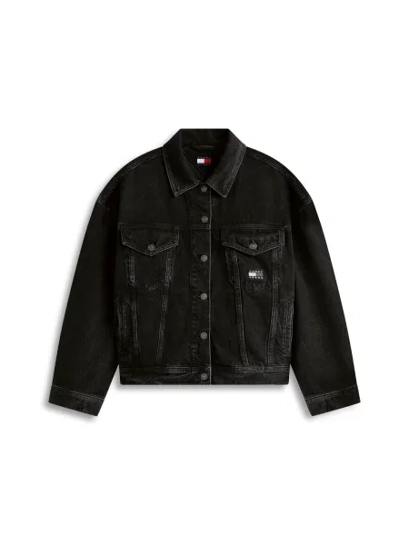 Tommy Jeans Geacă de primăvară-toamnă denim negru
