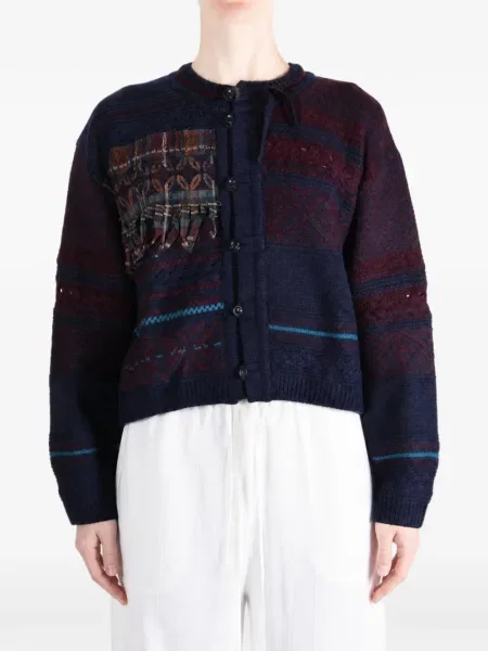 Cardigan Y's cu franjuri albastru