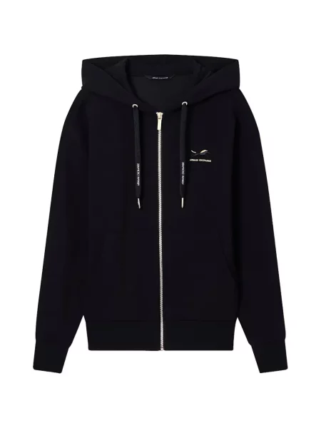 Hanorac cu glugă Armani Exchange cu broderie negru