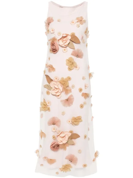 Rochie midi Viktor & Rolf cu model floral până la genunchi de costum roz