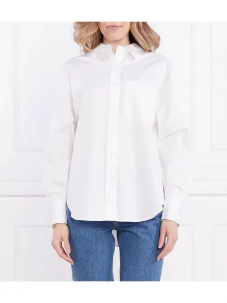 Calvin Klein Cămașă RELAXED COTTON SHIRT | Relaxed fit alb
