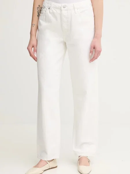 Džíny Calvin Klein Jeans high waist bílé