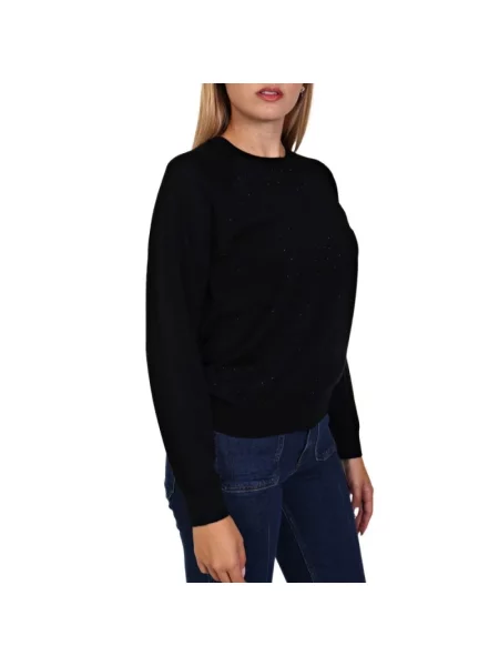 Sweter Emporio Armani wełniany z dżetami czarny