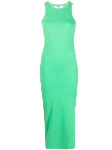 Rochie fără mâneci Msgm fără mâneci tricotate de costum verde